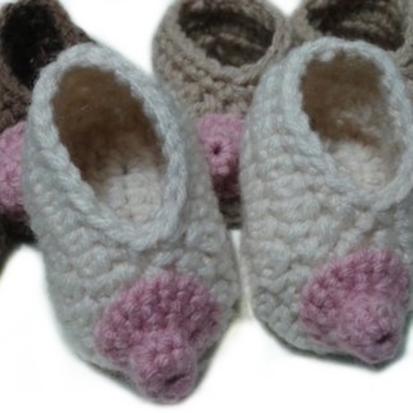 Handmade Crocheted Baby Boob Nursing Booties-Fair Skin Only Available - Picture 2 of 4